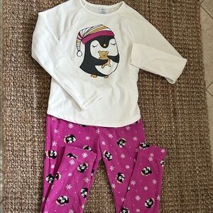 Lands’ End Kids Penguin Thermal Pajama Set -  Size 16